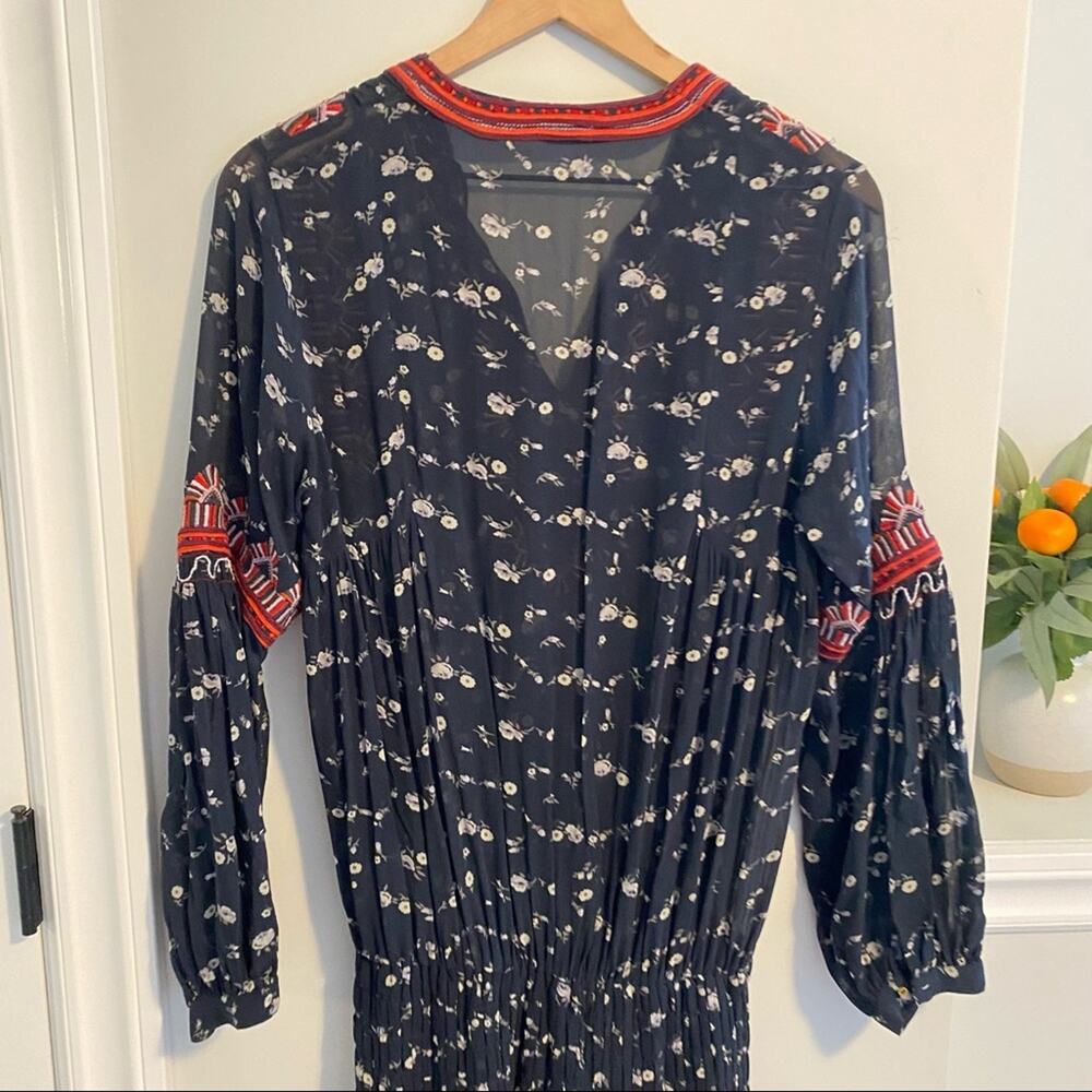 Ulla Johnson Black Red Silk Embroidered Mini Dress 2 - Picture 13 of 15
